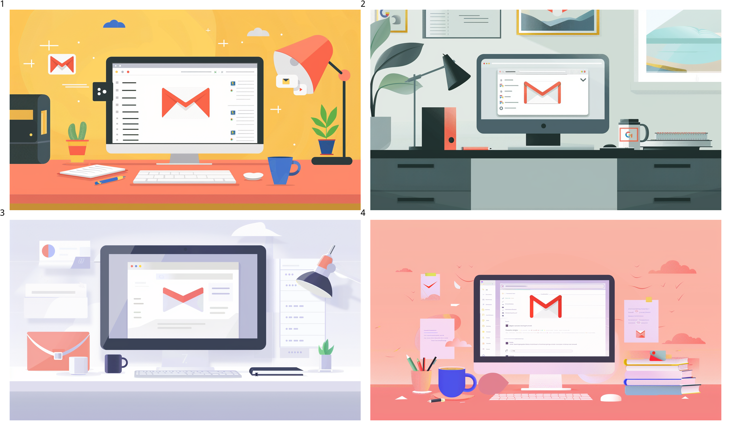 A Gmail settings page displayed on a laptop screen with the 'Signature' section highlighted, placed on a clean desk with a coffee mug and notebook, illustrating how to add a signature in Gmail.